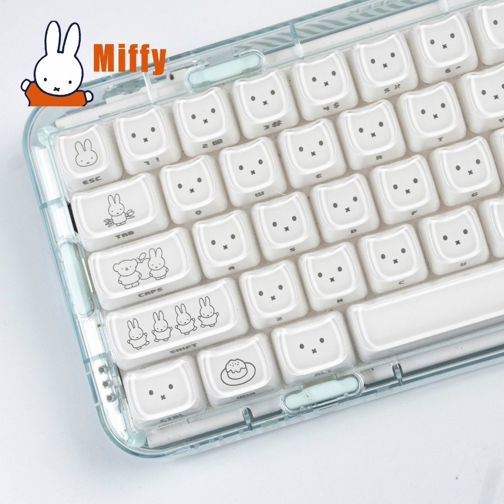 Gaming Keyboard Nearby - Teclas Kawaii Miffy, teclas con forma