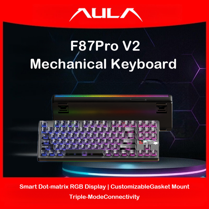 Gaming Keyboard Hot Swappable - Teclado mecánico AULA F87 Pro V2,