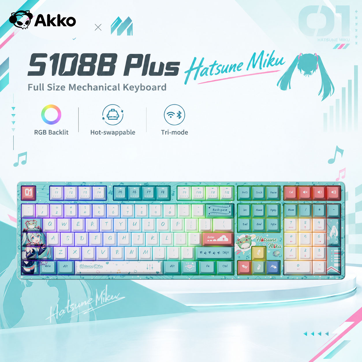 Gaming Keyboard Hot Swappable - Teclado mecánico inalámbrico Akko 5108B Plus,