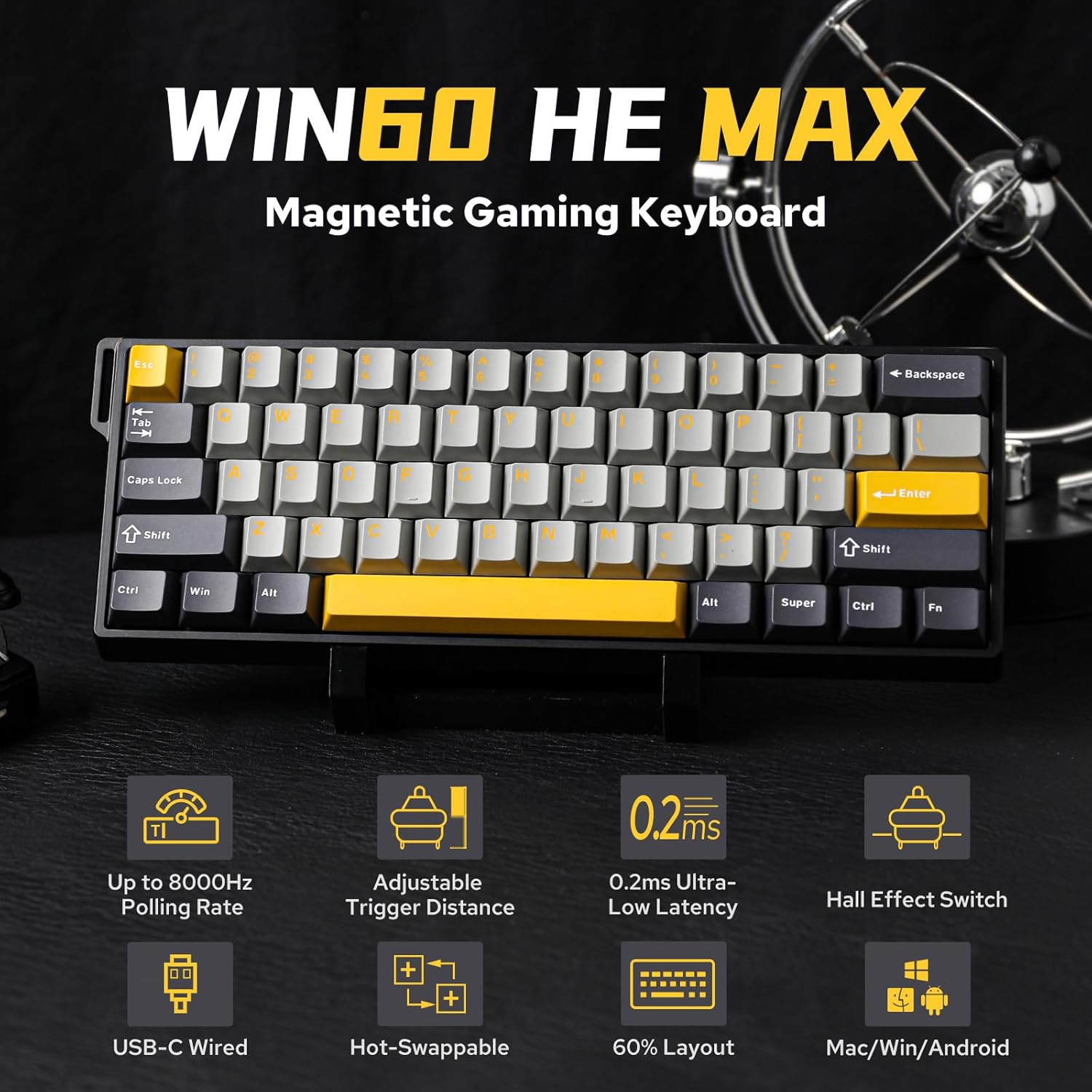 Gaming Keyboard Hot Swappable - Teclado Mecánico AULA WIN60 HE 60%