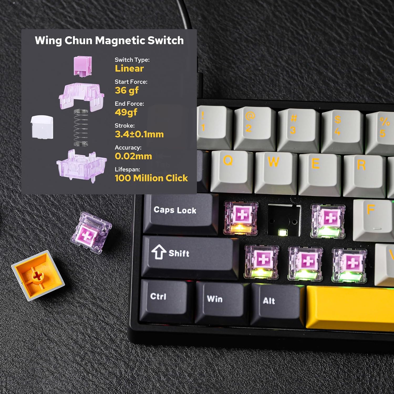 Teclado Mecánico AULA WIN60 HE - Gaming Keyboard Hot Swappable reseña y precio