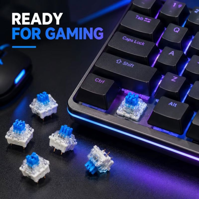 DT21 100 piezas de interruptor - Keyboard Gaming Blue Switch reseña y precio